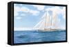 Majestic Sailboat White Sails-James Wiens-Framed Stretched Canvas