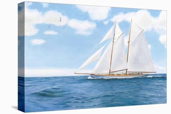 Majestic Sailboat White Sails-James Wiens-Stretched Canvas