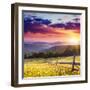 Majestic Sunset in the Mountains Landscape.Carpathian, Ukraine.-Leonid Tit-Framed Photographic Print