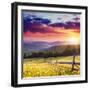 Majestic Sunset in the Mountains Landscape.Carpathian, Ukraine.-Leonid Tit-Framed Photographic Print