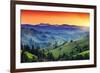 Majestic Sunset in the Mountains Landscape. Dramatic Sky. Carpathian, Ukraine, Europe. Beauty World-Creative Travel Projects-Framed Photographic Print