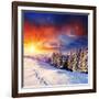 Majestic Sunset In The Winter Mountains Landscape. Hdr Image-Leonid Tit-Framed Photographic Print