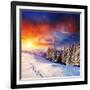 Majestic Sunset In The Winter Mountains Landscape. Hdr Image-Leonid Tit-Framed Photographic Print