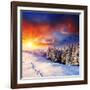 Majestic Sunset In The Winter Mountains Landscape. Hdr Image-Leonid Tit-Framed Photographic Print