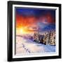 Majestic Sunset In The Winter Mountains Landscape. Hdr Image-Leonid Tit-Framed Photographic Print