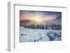 Majestic Sunset in the Winter Mountains Landscape. HDR Image-Leonid Tit-Framed Photographic Print