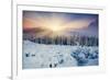 Majestic Sunset in the Winter Mountains Landscape. HDR Image-Leonid Tit-Framed Photographic Print