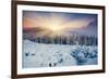 Majestic Sunset in the Winter Mountains Landscape. HDR Image-Leonid Tit-Framed Photographic Print