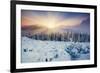 Majestic Sunset in the Winter Mountains Landscape. HDR Image-Leonid Tit-Framed Photographic Print