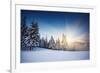 Majestic Sunset in the Winter Mountains Landscape. HDR Image-Leonid Tit-Framed Photographic Print