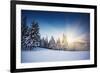 Majestic Sunset in the Winter Mountains Landscape. HDR Image-Leonid Tit-Framed Photographic Print