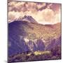 Majestic View of Alpine Meadows with Blue Sky at the Foot of Tetnuldi Glacier. Upper Svaneti, Georg-Leonid Tit-Mounted Photographic Print