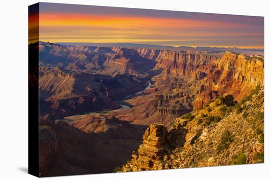 Majestic Vista of the Grand Canyon at Dusk-diro-Stretched Canvas