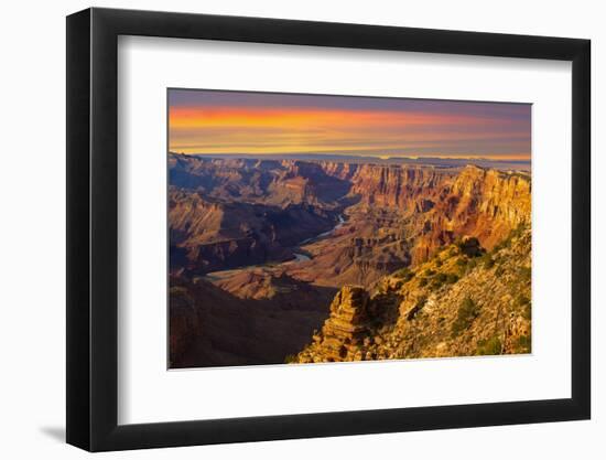 Majestic Vista of the Grand Canyon at Dusk-diro-Framed Premium Photographic Print
