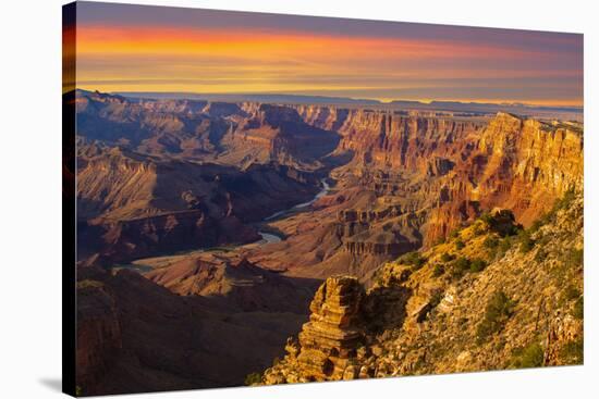 Majestic Vista of the Grand Canyon at Dusk-diro-Stretched Canvas