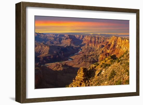 Majestic Vista of the Grand Canyon at Dusk-diro-Framed Photographic Print