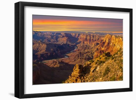 Majestic Vista of the Grand Canyon at Dusk-diro-Framed Photographic Print