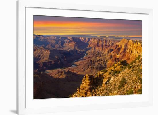 Majestic Vista of the Grand Canyon at Dusk-diro-Framed Photographic Print