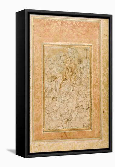 Majnun in the Wilderness, C.1595-null-Framed Stretched Canvas