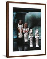 Majolica Statues of Funerary Servants of Vizier Paser-null-Framed Giclee Print