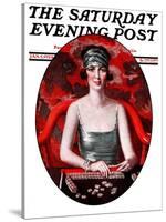 "Majong," Saturday Evening Post Cover, January 5, 1924-Henry Soulen-Stretched Canvas