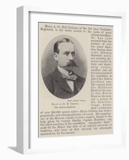 Major a St H Gibbons, the African Explorer-null-Framed Giclee Print