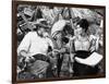 MAJOR DUNDEE, 1965 directed by SAM PECKINPAH On the set, Sam Peckinpah with Senta Berger (b/w photo-null-Framed Photo