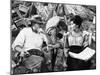 MAJOR DUNDEE, 1965 directed by SAM PECKINPAH On the set, Sam Peckinpah with Senta Berger (b/w photo-null-Mounted Photo