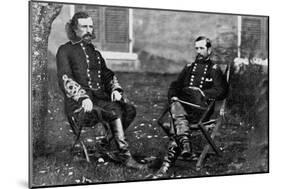 Major General Custer, General Pleasanton-null-Mounted Art Print