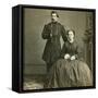 Major General George B. Mcclellan and His Wife-E. & H.T. Anthony-Framed Stretched Canvas