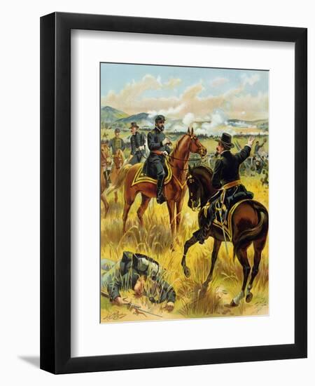 Major General George Meade at the Battle of Gettysburg on July 2nd 1863, 1900-Henry Alexander Ogden-Framed Giclee Print