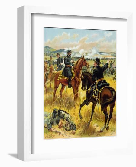 Major General George Meade at the Battle of Gettysburg on July 2nd 1863, 1900-Henry Alexander Ogden-Framed Giclee Print