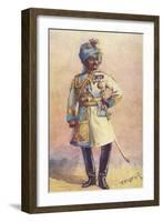 Major-General Maharaja Sir Pratap Singh Bahadur, Indian Soldier-Alfred Crowdy Lovett-Framed Giclee Print