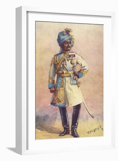 Major-General Maharaja Sir Pratap Singh Bahadur, Indian Soldier-Alfred Crowdy Lovett-Framed Giclee Print