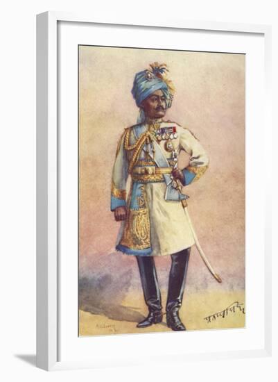 Major-General Maharaja Sir Pratap Singh Bahadur, Indian Soldier-Alfred Crowdy Lovett-Framed Giclee Print