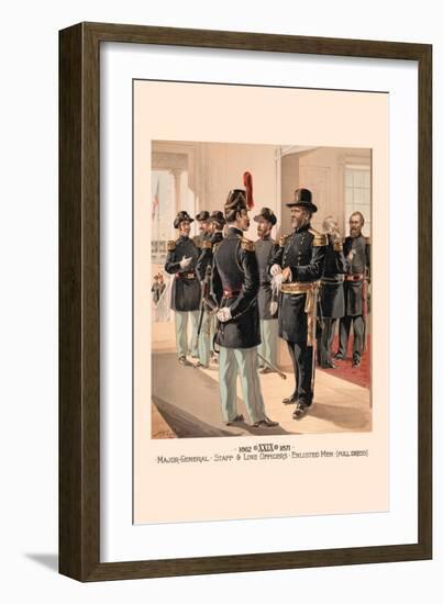 Major-General, Staff and Line Officers, Enlisted Men in Full Dress-H.a. Ogden-Framed Art Print