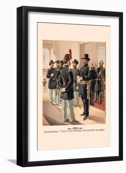 Major-General, Staff and Line Officers, Enlisted Men in Full Dress-H.a. Ogden-Framed Art Print