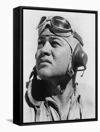 Major Gregory 'Pappy' Boyington, Commanding Officer of the Famous Marine Fighter Squadron, 1944-null-Framed Stretched Canvas