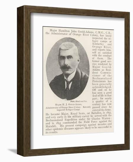 Major H J Goold-Adams, Administrator of Orange River Colony, Recently Inspected Refugee Camps-null-Framed Giclee Print