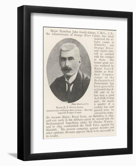 Major H J Goold-Adams, Administrator of Orange River Colony, Recently Inspected Refugee Camps-null-Framed Giclee Print