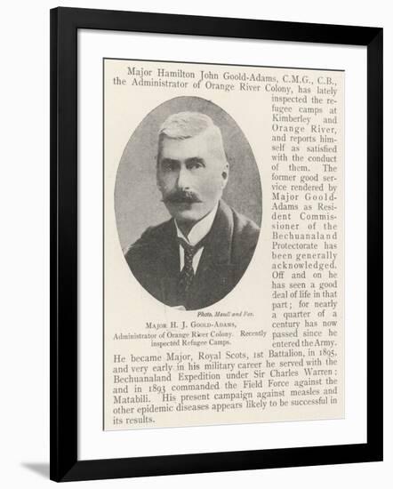 Major H J Goold-Adams, Administrator of Orange River Colony, Recently Inspected Refugee Camps-null-Framed Giclee Print