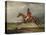 Major Healey, Wearing Raby Hunt Uniform, Riding with the Sedgefield Hunt-John Ferneley-Stretched Canvas