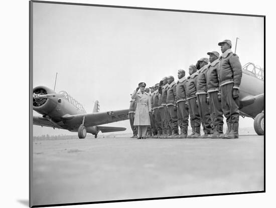 Major James Ellison Reviews First Class of Tuskegee Airmen-null-Mounted Photo