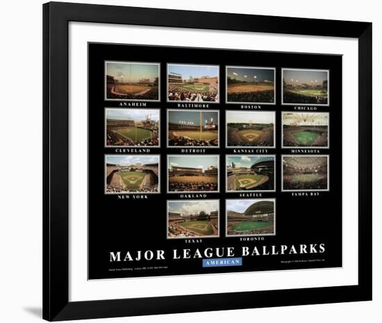 Major League Ballparks: American League-Ira Rosen-Framed Art Print