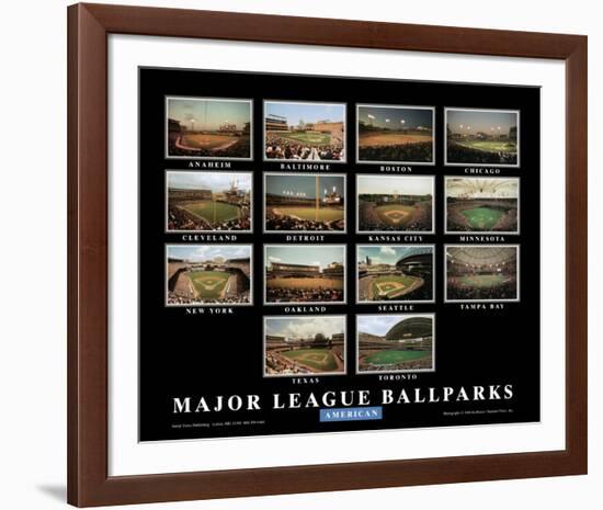 Major League Ballparks: American League-Ira Rosen-Framed Art Print