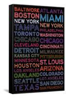 Major League Baseball Cities Colorful-null-Framed Stretched Canvas