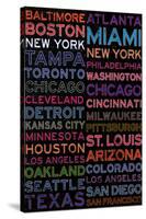 Major League Baseball Cities Colorful-null-Stretched Canvas