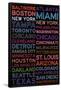 Major League Baseball Cities Colorful-null-Framed Poster
