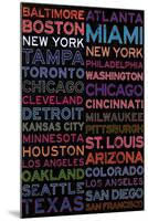 Major League Baseball Cities Colorful-null-Mounted Art Print