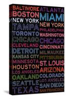 Major League Baseball Cities Colorful-null-Stretched Canvas